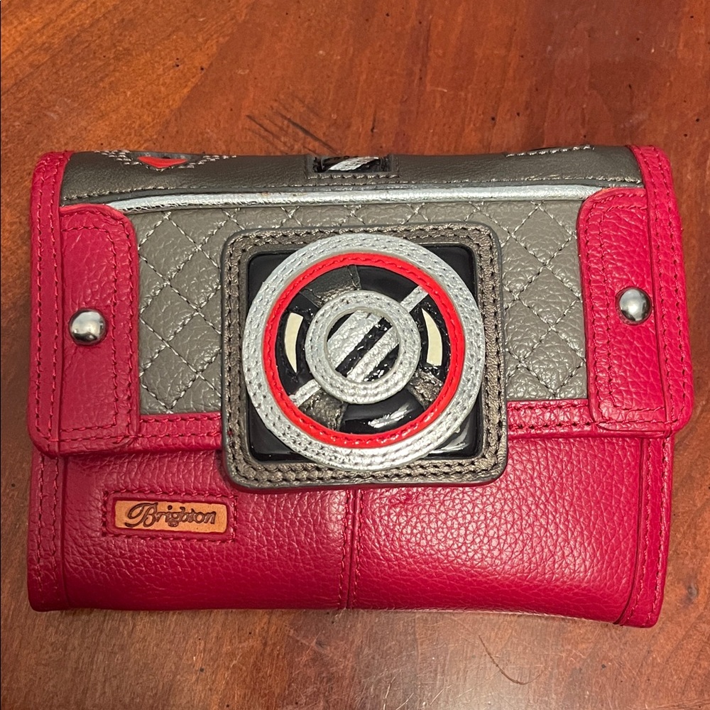 Brighton Red and Silver Quilted Wallet